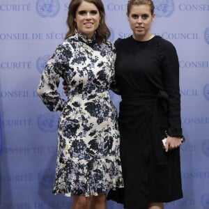 La princesse Eugenie d'York et sa soeur la princesse Beatrice d'York au siège des Nations unies à New York le 26 juillet 2018 lors d'un sommet contre l'esclavage organisé par Nexus.