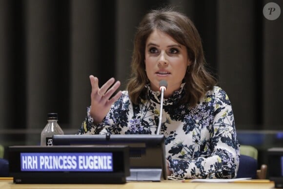 La princesse Eugenie d'York, qui dirige un collectif anti-esclavage, a pris la parole au siège des Nations unies à New York le 26 juillet 2018 lors d'un sommet contre l'esclavage organisé par Nexus.