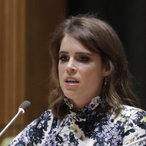 La princesse Eugenie d'York, qui dirige un collectif anti-esclavage, a pris la parole au siège des Nations unies à New York le 26 juillet 2018 lors d'un sommet contre l'esclavage organisé par Nexus.