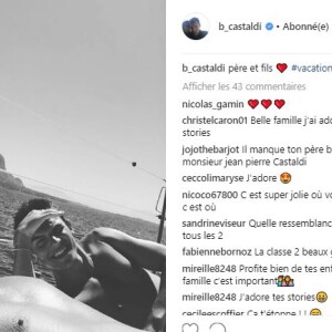 Benjamin Castaldi en vacances en Sicile avec son fils Julien - Instagram, 31 juillet 2018