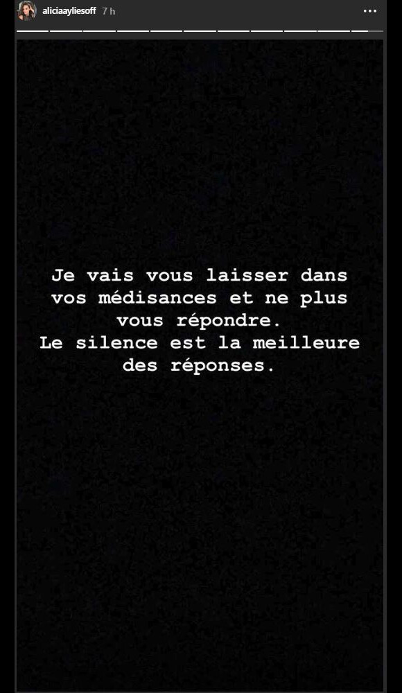 Alicia Aylies (Miss France 2017) passe un coup de gueule sur Instagram - Août 2018