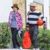 Exclusif - Katie Holmes et son compagnon Jamie Foxx sont allés jouer au basket en amoureux le jour de la St Valentin à Los Angeles, le 14 février 2018