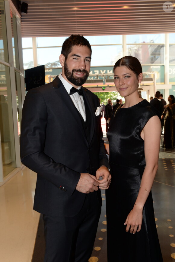 Exclusif  - Nikola Karabatic et sa femme Géraldine Pillet - Dîner de gala au profit de la Fondation PSG au Parc des Princes à Paris le 16 mai 2017 © Rachid Bellak/Bestimage