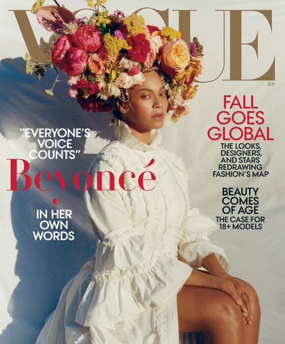 Beyoncé en couverture de Vogue, numéro de septembre 2018. Photo par Tyler Mitchell.