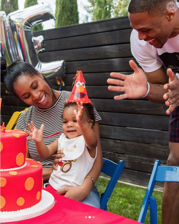 Russell Westbrook et sa femme Nina, déjà parents de Noah né en mai 2017, attendent un deuxième enfant. Photo Instagram lors du 1er anniversaire de Noah.