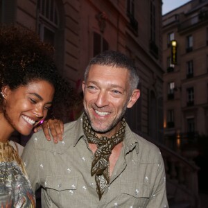 Exclusif - Vincent Cassel et sa compagne Tina Kunakey arrivent à la soirée Jean-Paul Gaultier "Scandal Discothèque" Party organisée à la Fondation Dosne-Thiers à Paris, le 4 juillet 2018.
