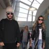 Exclusif - Heidi Klum arrive à l'aéroport de LAX avec son compagnon Tom Kaulitz à Los Angeles, le 8 juillet 2018