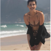Cristina Cordula en bikini léopard à Rio, le 15 août 2018.