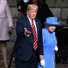 La reine Elizabeth II d'Angleterre reçoit le président Donald Trump et sa femme la première dame Melania au Château de Windsor le 13 juillet 2018.