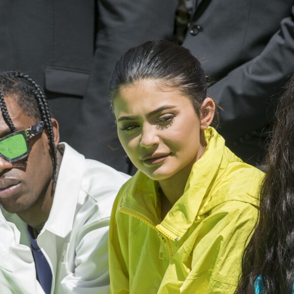 Travis Scott, sa compagne Kylie Jenner - People au défilé de mode Homme printemps-été 2019 "Louis Vuitton" à Paris. Le 21 juin 2018 © Olivier Borde / Bestimage