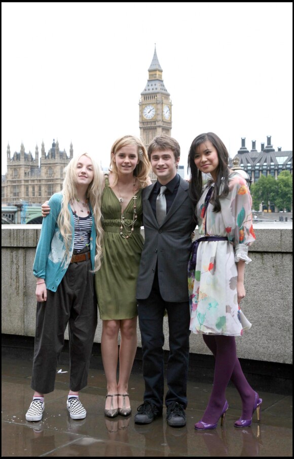 Evanna Lynch, Emma Watson, Daniel Radcliffe et Katie Leung à Londres en 2007.