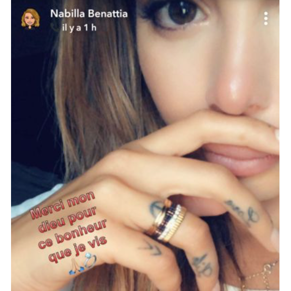 Nabilla et Thomas fiancés, en route vers le mariage, le 26 août 2018 à Londres.