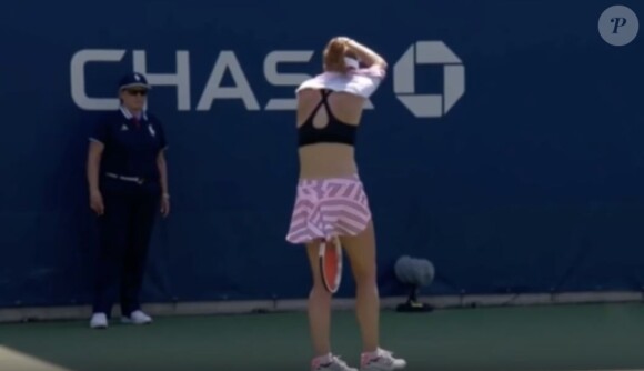Alizé Cornet lors de son match à l'US Open contre la Suédoise Johanna Larsson, à New York, le 28 août 2018.