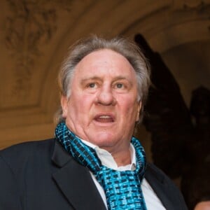 Gérard Depardieu explose de colère face à une journaliste de RTL qui lui posait des questions trop privées, lors d'une cérémonie à l'hôtel de Ville de Bruxelles, honorant sa carrière cinématographique. Belgique, Bruxelles, 25 juin 2018.