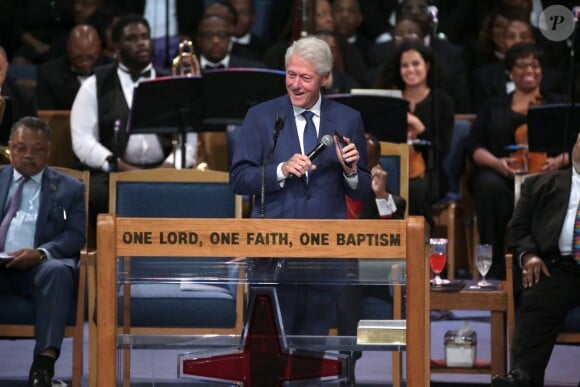 L'ancien président américain Bill Clinton à la cérémonie d'hommage organisée en la mémoire d'Aretha Franklin à Détroit le 31 août 2018