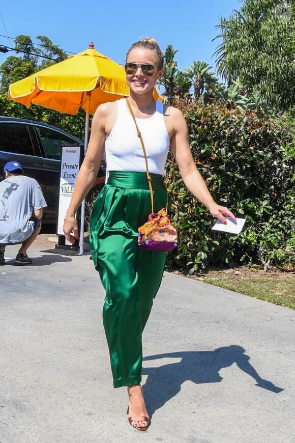 Kristen Bell à son arrivée à la fête "InStyle Day of Indulgence" à Los Angeles. Le 12 août 2018