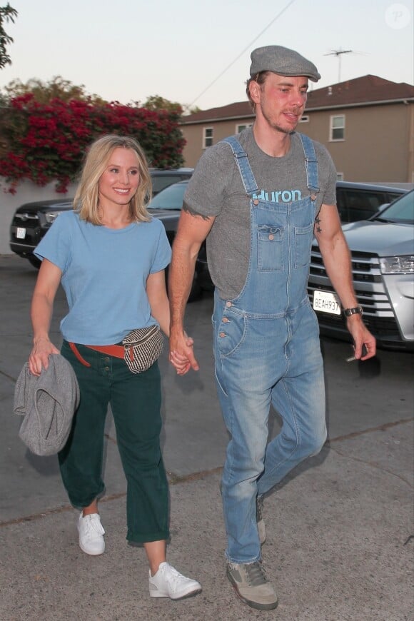 Exclusif - Kristen Bell et son mari Dax Shepard arrivent au spectacle de Ellen DeGeneres au théêtre The Largo à West Hollywood le 2 août 2018.