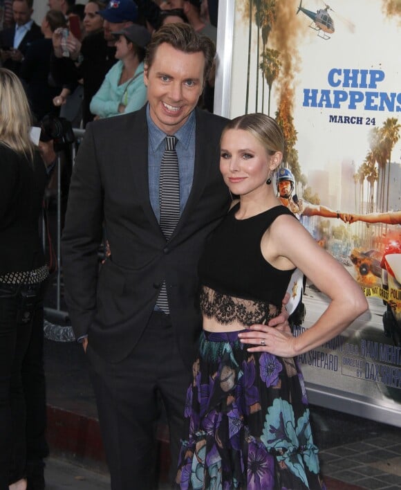 Dax Shepard et sa femme Kristen Bell à la première de 'CHIPS' au théâtre Chinois à Hollywood, le 20 mars 2017