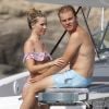Nico Rosberg et sa femme Vivian Sibold passent une journée romantique sur un bateau sous le soleil de Formentera en Espagne, le 4 septembre 2018.