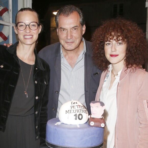 Elodie Frenck, Samuel Labarthe, Blandine Bellavoir - Soirée anniversaire pour les 10 ans de la série "Les petits meurtres d'Agatha Christie" au restaurant Chez André lors du 19ème Festival de la Fiction TV de La Rochelle. Le 15 septembre 2017 © Christophe Aubert via Bestimage
