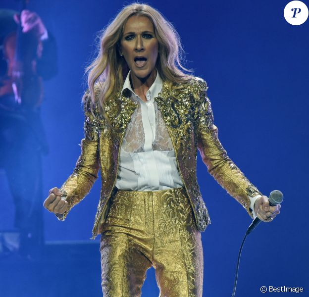 Celine Dion en concert lors de sa tournée "Celine Dion Live 2018" au Qudos Bank Arena de Sydney en Australie le 27 juillet 2018