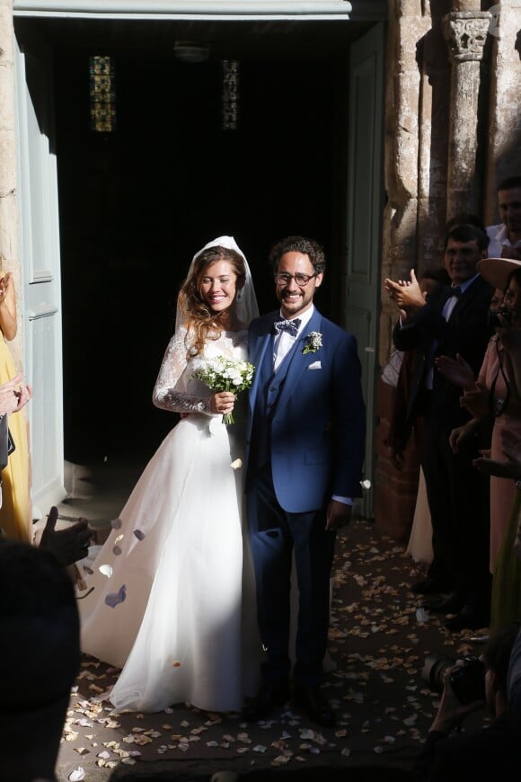 Mariage de Thomas Hollande et de la journaliste Emilie Broussouloux l'église de Meyssac en Corrèze. Le 8 Septembre 2018. © Patrick Bernard-Guillaume Collet / Bestimage