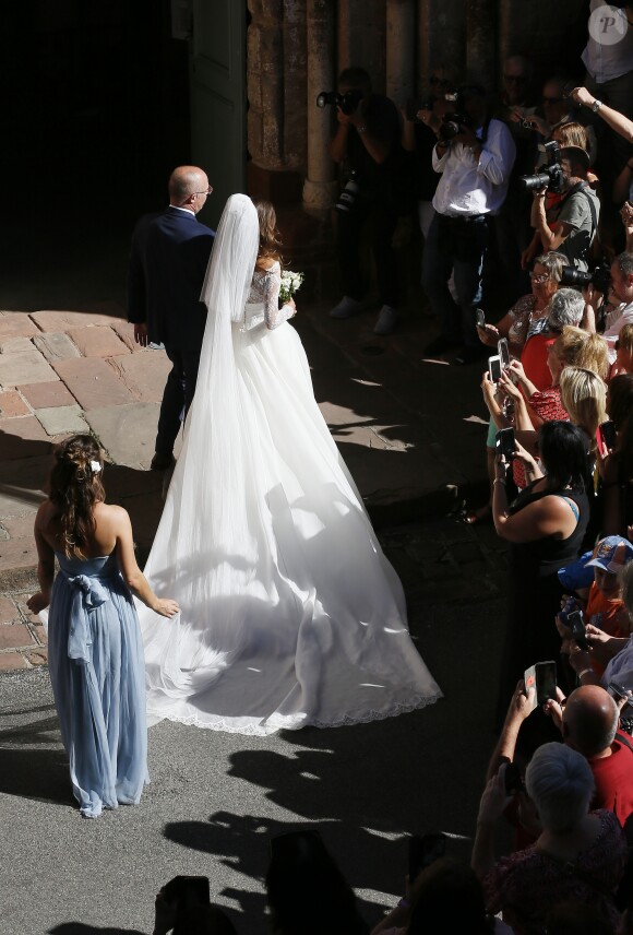 Mariage de Thomas Hollande et de la journaliste Emilie Broussouloux l'église de Meyssac en Corrèze. Le 8 Septembre 2018. © Patrick Bernard-Guillaume Collet / Bestimage