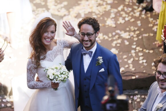 Mariage de Thomas Hollande et de la journaliste Emilie Broussouloux l'église de Meyssac en Corrèze. Le 8 Septembre 2018. © Patrick Bernard-Guillaume Collet / Bestimage