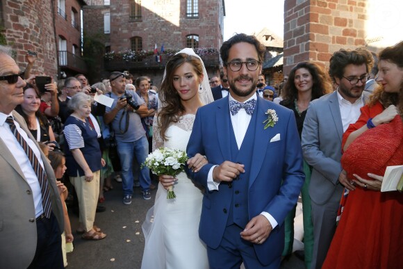 Mariage de Thomas Hollande et de la journaliste Emilie Broussouloux l'église de Meyssac en Corrèze. Le 8 Septembre 2018. © Patrick Bernard-Guillaume Collet / Bestimage
