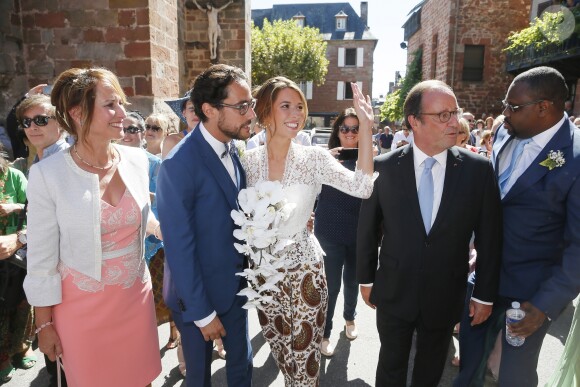 Mariage de Thomas Hollande et de la journaliste Emilie Broussouloux l'église de Meyssac en Corrèze. Le 8 Septembre 2018. © Patrick Bernard-Guillaume Collet / Bestimage