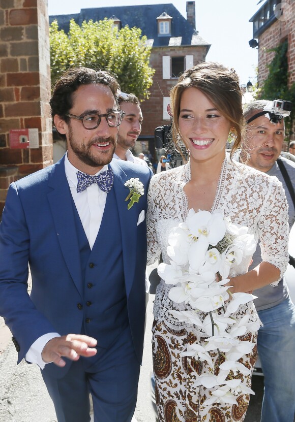Mariage de Thomas Hollande et de la journaliste Emilie Broussouloux l'église de Meyssac en Corrèze. Le 8 Septembre 2018. © Patrick Bernard-Guillaume Collet / Bestimage