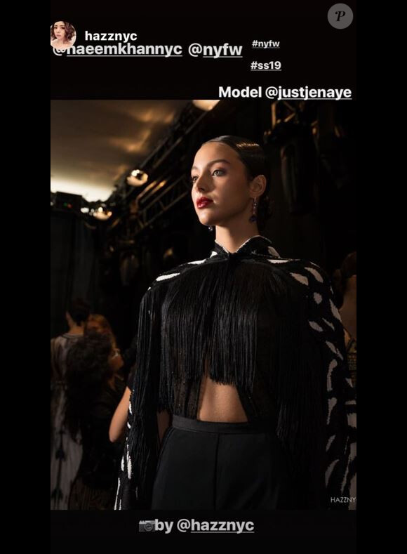 Jenaye Noah a défilé à la Fashion Week de New York. Septembre 2018.