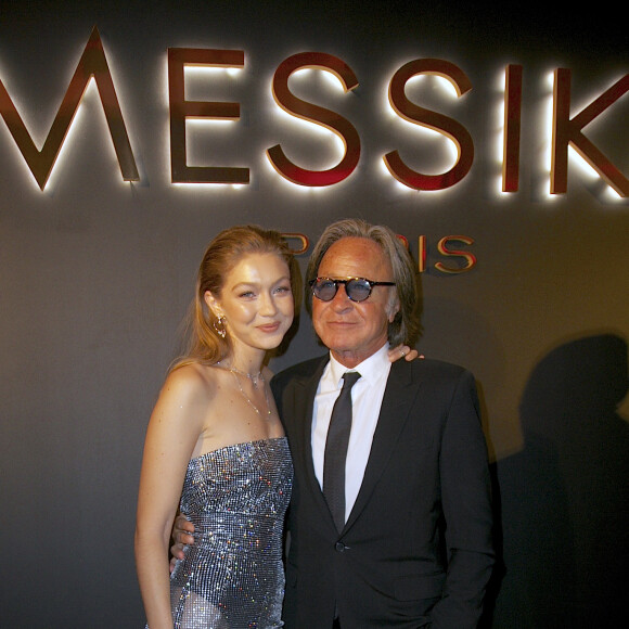 Gigi Hadid et Mohamed Hadid lors du lancement de la collection Messika by Gigi Hadid au Milk Studio à New York le 12 septembre 2018. © Morgan Dessalles / Bestimage