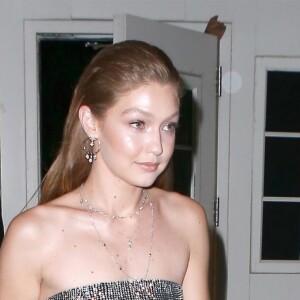 Gigi Hadid à la sortie du défilé "Rihanna's Savage X Fenty" lors de la Fashion Week à New York. Gigi porte des bijoux de la marque Messika. Le 12 septembre 2018