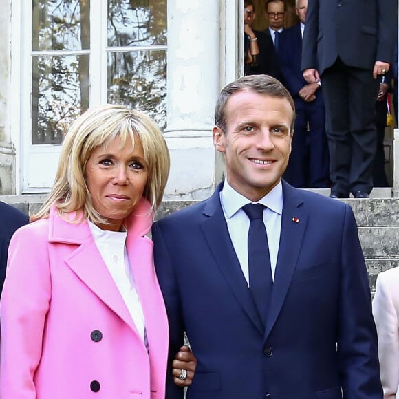 Le président de la République française Emmanuel Macron et sa femme la Première Dame Brigitte Macron (Trogneux) - Le président de la République française et sa femme la Première Dame visitent la villa Viardot à l'occasion des Journées Européennes du Patrimoine à Bougival, France, le 15 septembre 2018. © Stéphane Lemouton/Bestimage