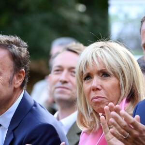 Le président de la République française Emmanuel Macron et sa femme la Première Dame Brigitte Macron (Trogneux) visitent la villa Viardot à l'occasion des Journées Européennes du Patrimoine à Bougival, France, le 15 septembre 2018. © Stéphane Lemouton/Bestimage