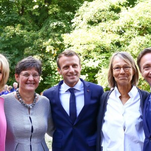 Le président de la République française Emmanuel Macron et sa femme la Première Dame Brigitte Macron (Trogneux) visitent la villa Viardot à l'occasion des Journées Européennes du Patrimoine à Bougival, France, le 15 septembre 2018. © Stéphane Lemouton/Bestimage