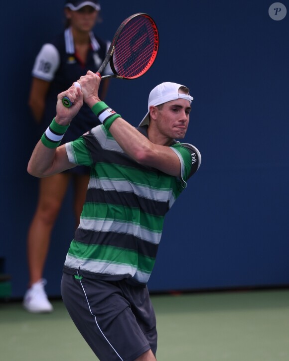 John Isner lors de l'US Open de tennis au USTA National Tennis Center à New York City, New York, Etats-Unis, le 27 août 2018.