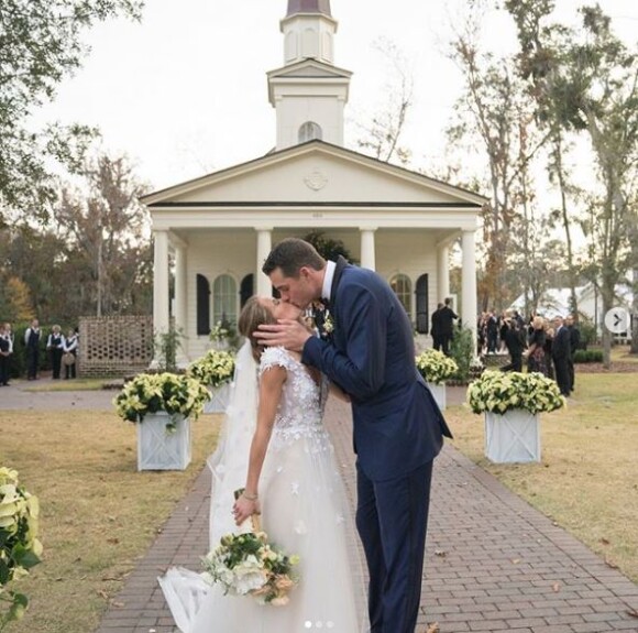 John Isner lors de son mariage avec Madison le 2 décembre 2017.