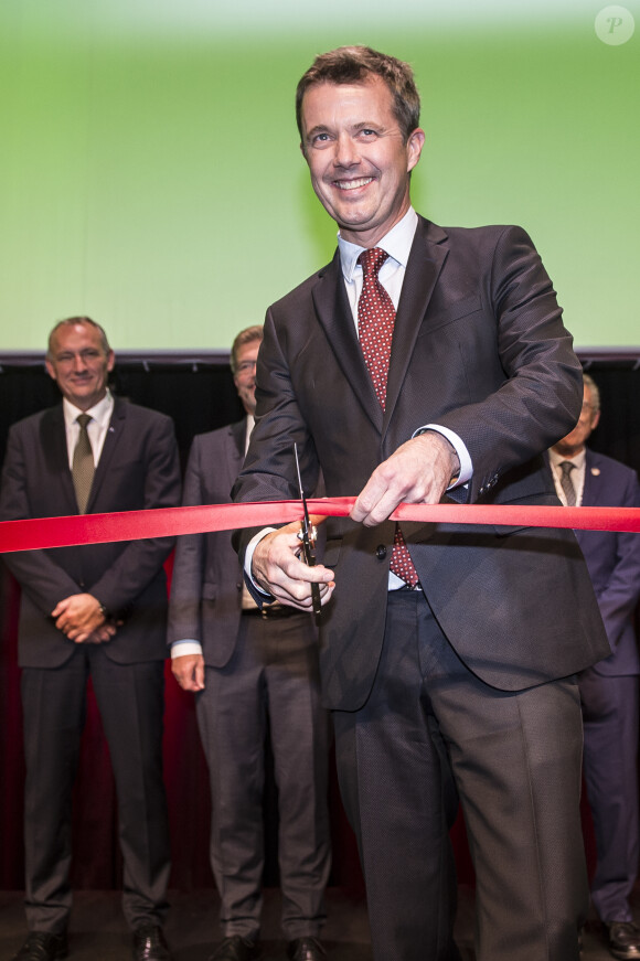 Le prince Frederik de Danemark inaugurant le 25e Congrès Mondial ITS à Copenhague, le 17 septembre 2018. SA première activité officielle suite à son opération du dos le 3 septembre.