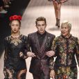 Azteca Henry, Thomas Henry Junior, Teresa Crawfod lors du défilé Dolce &amp; Gabbana pour la collection Prêt-à-Porter Printemps/Eté 2019 lors de la Fashion Week de Milan, Italie, le 23 septembre 2018.