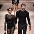 Beatrice Valli, Marco Fantini lors du défilé Dolce &amp; Gabbana pour la collection Prêt-à-Porter Printemps/Eté 2019 lors de la Fashion Week de Milan, Italie, le 23 septembre 2018.