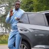 Benjamin Mendy arrivant à Clairefontaine le 23 mai 2018.