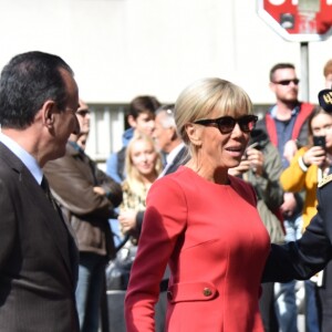 La première Dame Brigitte Macron - La reine Sonja de Norvège , la première Dame Brigitte Macron au centenaire de la Section Norvégienne du Lycée Pierre Corneille à Rouen le 24 septembre 2018. Au programme : Signatures d'accords-cadres de coopération dans le domaine de l'éducation, de l'enseignement supérieur, de la recherche scientifique, de l'innovation, de l'industrie et de la culture; dévoilement de la statue offerte par la Norvège par Sa Majesté la Reine en présence de l'artiste, Espen Dietrichson; signature du Livre d'Or en présence des autorités et des élus. © Francis Petit / Bestimage