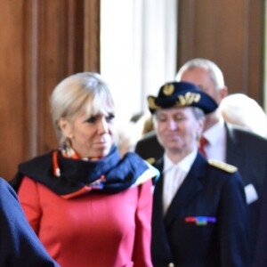 La première Dame Brigitte Macron et la reine Sonja de Norvège - La reine Sonja de Norvège , la première Dame Brigitte Macron au centenaire de la Section Norvégienne du Lycée Pierre Corneille à Rouen le 24 septembre 2018. Au programme : Signatures d'accords-cadres de coopération dans le domaine de l'éducation, de l'enseignement supérieur, de la recherche scientifique, de l'innovation, de l'industrie et de la culture; dévoilement de la statue offerte par la Norvège par Sa Majesté la Reine en présence de l'artiste, Espen Dietrichson; signature du Livre d'Or en présence des autorités et des élus. © Francis Petit / Bestimage