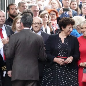 La première Dame Brigitte Macron, Iselin Nybo , ministre norvégienne de l'Enseignement supérieur et de la recherche, Yvon Robert maire de Rouen, Frédérique Vidal, ministre de l'Enseignement supérieur, de la Recherche et de l'Innovation - La reine Sonja de Norvège , la première Dame Brigitte Macron au centenaire de la Section Norvégienne du Lycée Pierre Corneille à Rouen le 24 septembre 2018. Au programme : Signatures d'accords-cadres de coopération dans le domaine de l'éducation, de l'enseignement supérieur, de la recherche scientifique, de l'innovation, de l'industrie et de la culture; dévoilement de la statue offerte par la Norvège par Sa Majesté la Reine en présence de l'artiste, Espen Dietrichson; signature du Livre d'Or en présence des autorités et des élus. © Francis Petit / Bestimage