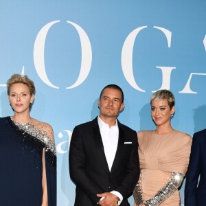 Gloria Gaynor, Robert Davi, le prince Albert II de Monaco, la princesse Charlene, Orlando Blum, Katy Perry, Lior Suchard, Chris Tucher et Robin Thicke lors de la 2ème édition du "Monte-Carlo Gala for the Global Ocean" à Opéra de Monte-Carlo à Monaco, le 26 septembre 2018. © Bruno Bébert/Bestimage