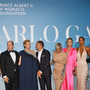 Isabeli Fontana, Alessandra Ambrosio, le prince Albert II de Monaco, la princesse Charlene, Orlando Bloom, Katy Perry, Toni Garrn et Lais Ribeiro lors de la 2ème édition du "Monte-Carlo Gala for the Global Ocean" à Opéra de Monte-Carlo à Monaco, le 26 septembre 2018. © Bruno Bébert/Bestimage