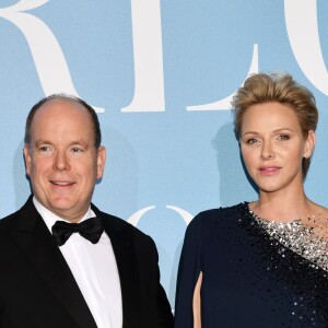 Le prince Albert II de Monaco et la princesse Charlene de Monaco lors de la 2ème édition du "Monte-Carlo Gala for the Global Ocean" à Opéra de Monte-Carlo à Monaco, le 26 septembre 2018. © Bruno Bébert/Bestimage