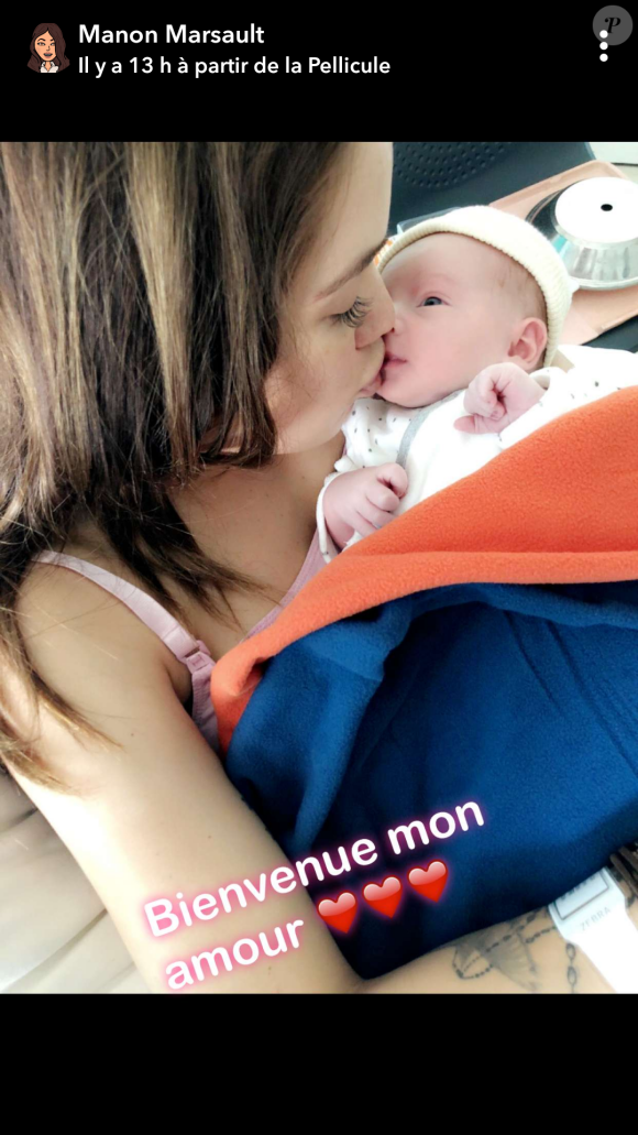 Manon Marsault et Julien Tanti dévoilent des photos de leur fils Tiago - Snapchat, 25 mai 2018